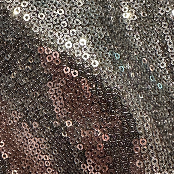 NWOT Dark Gray Sequin Double Breasted Trench Evening Coat Jacket Size Medium - Picture 7 of 11